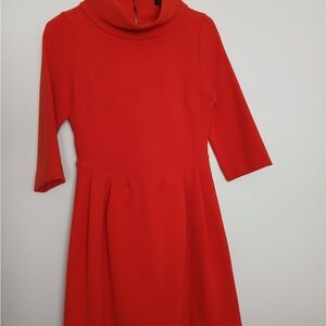 Cop.Copine Red Cowl Neck Dress